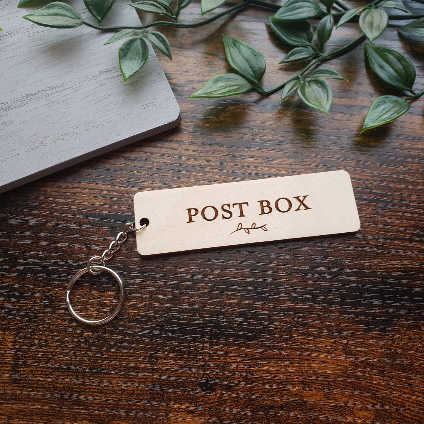 Wooden Personalised Key Fob - Rectangular, House keyring, laundry key, shed key, man cave, craft room, summerhouse, accessories, car keys