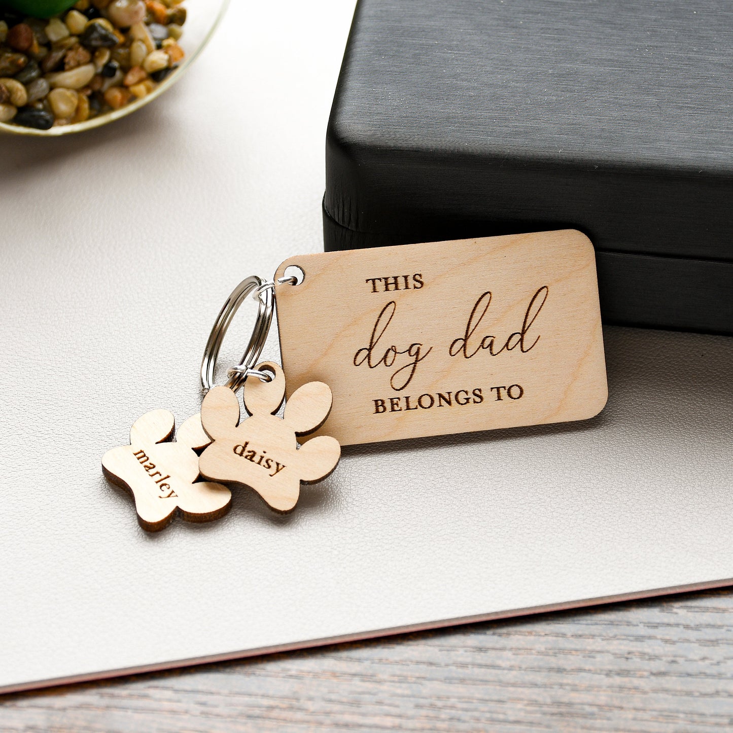 Dog Dad Personalised Keyring