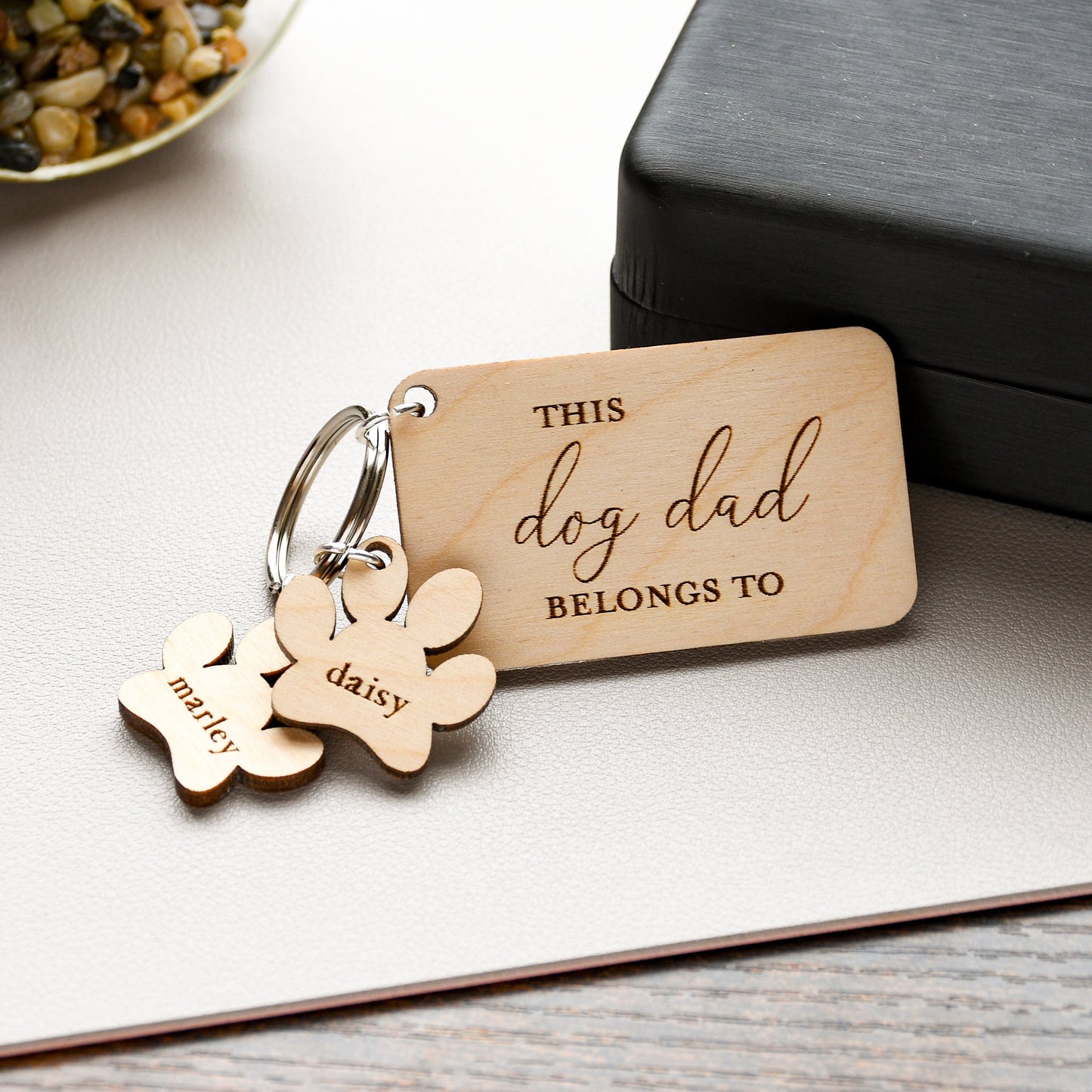 Dog Dad Personalised Keyring