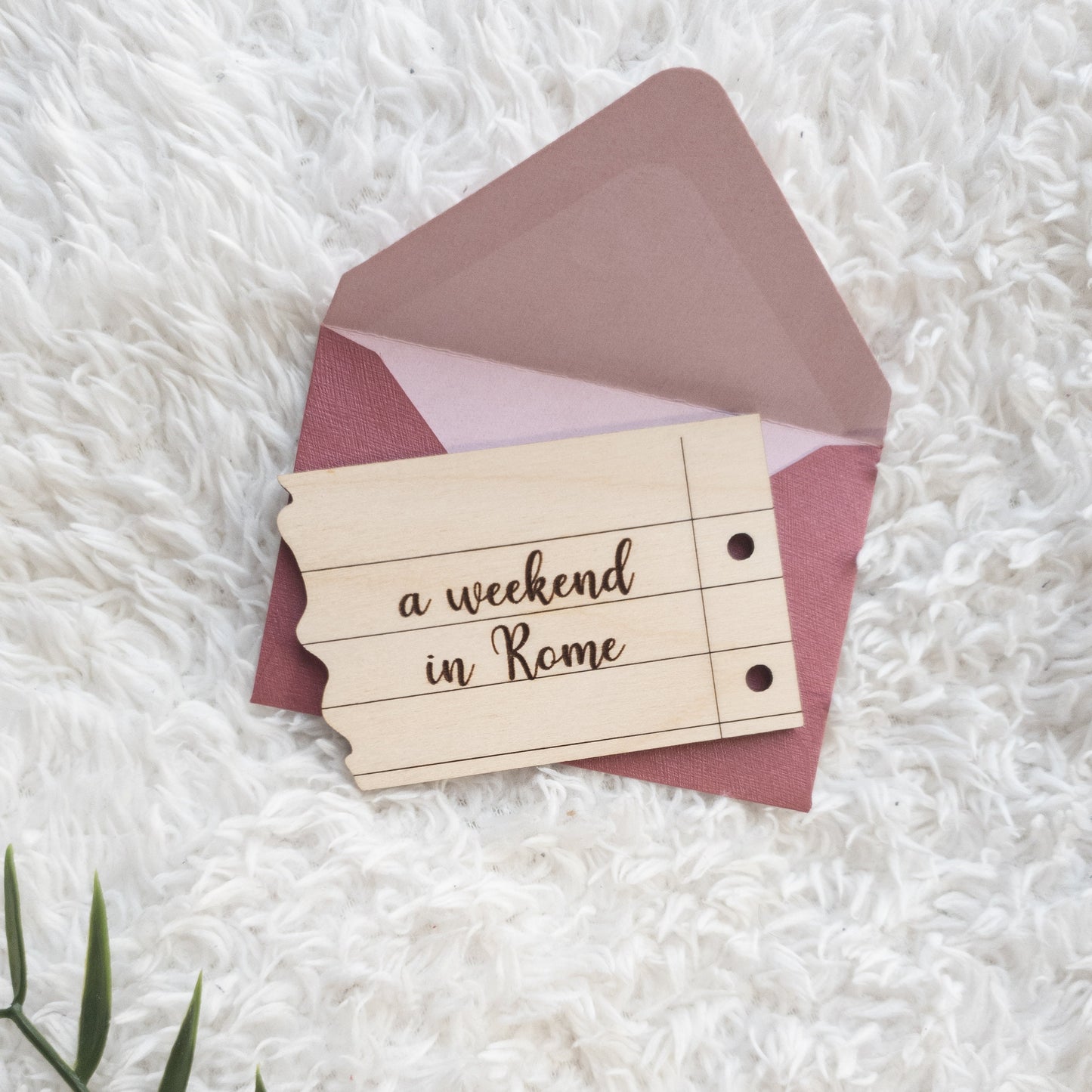 Wooden IOU Note - Double sided Personalised Message in Envelope, Reveal, Holiday announcement, proposal, proposal message, holiday proposal