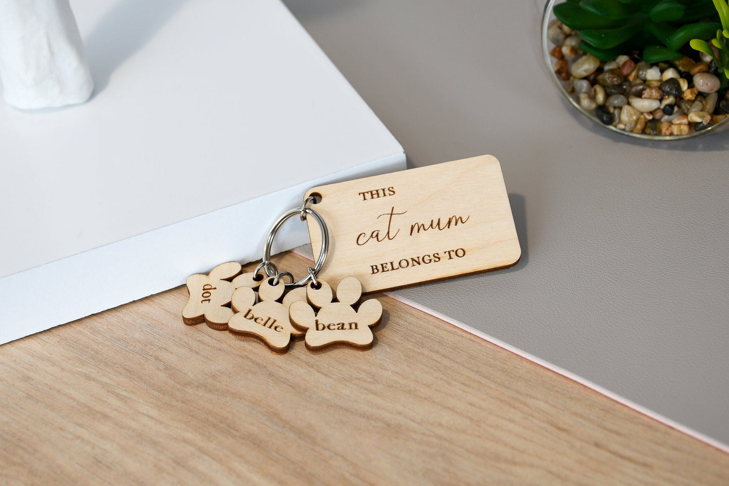 Cat Mum Personalised Keyring