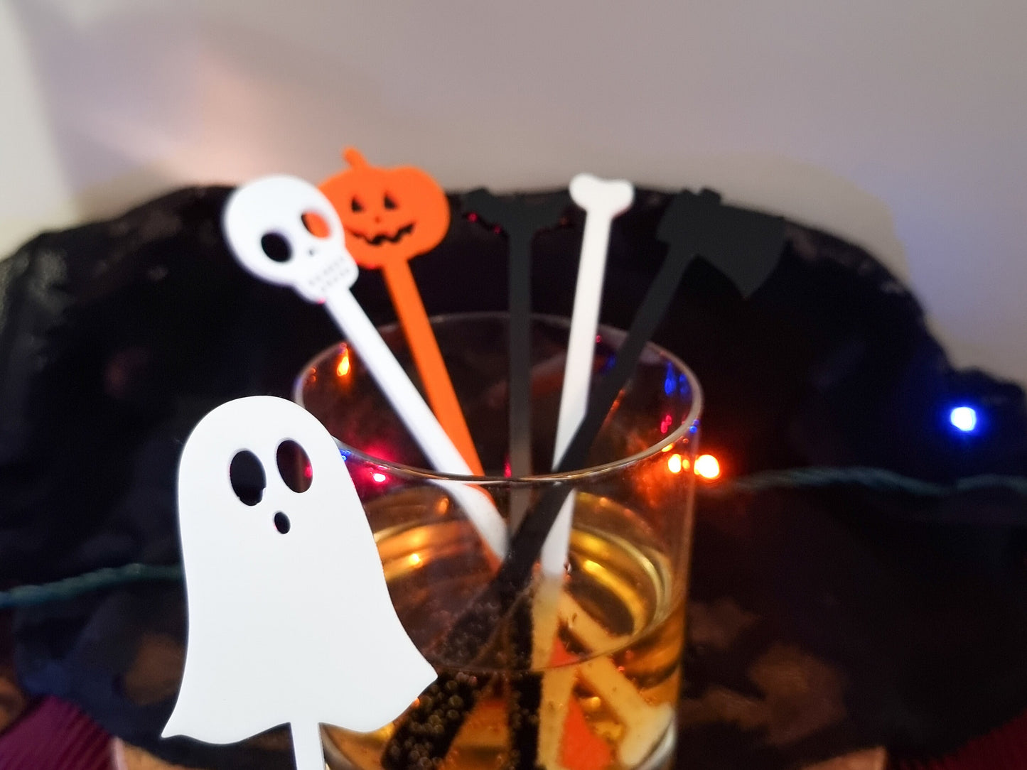 Pack of 6 Halloween Stirrers - Acrylic Drink Stirrers, Party Decoration, Halloween Decor, Halloween Gift, Swizzle Sticks, Spooky Cocktails