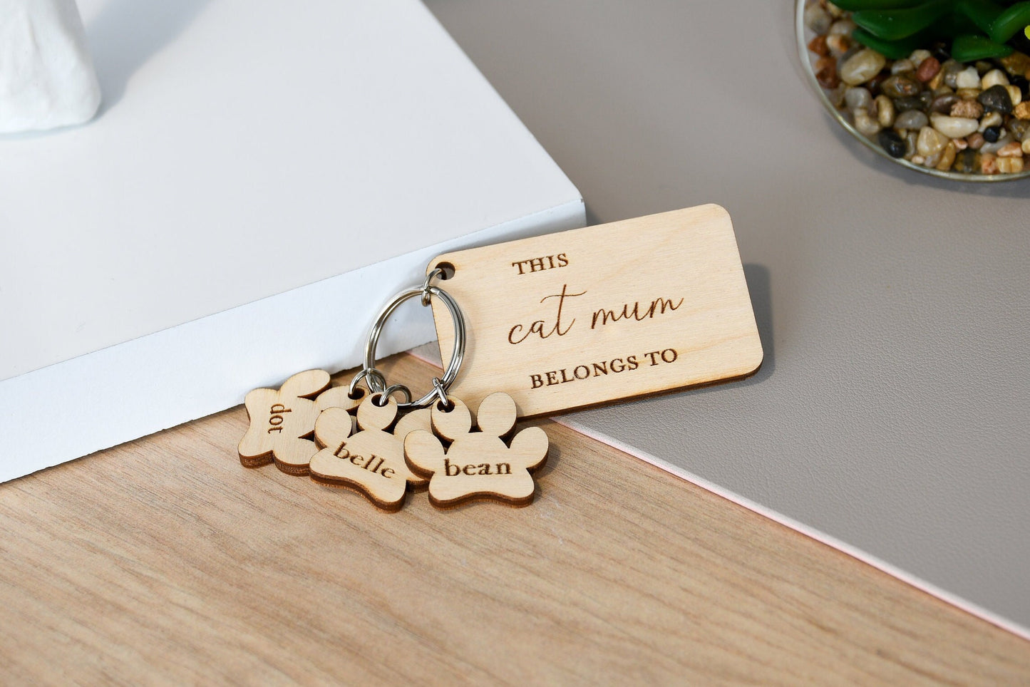 Cat Mum Personalised Keyring