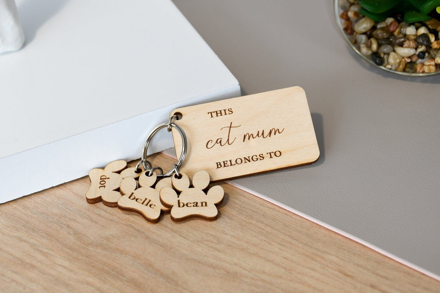 Cat Mum Personalised Keyring