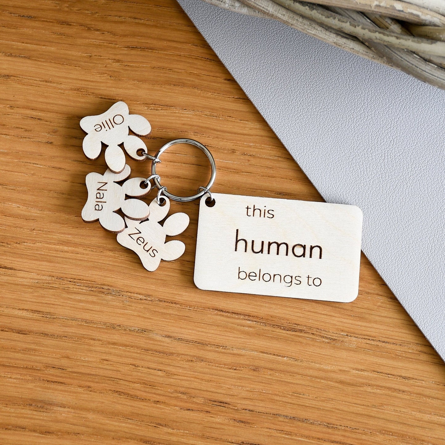 Personalised Pet Parent Keyring - This Human Belongs to