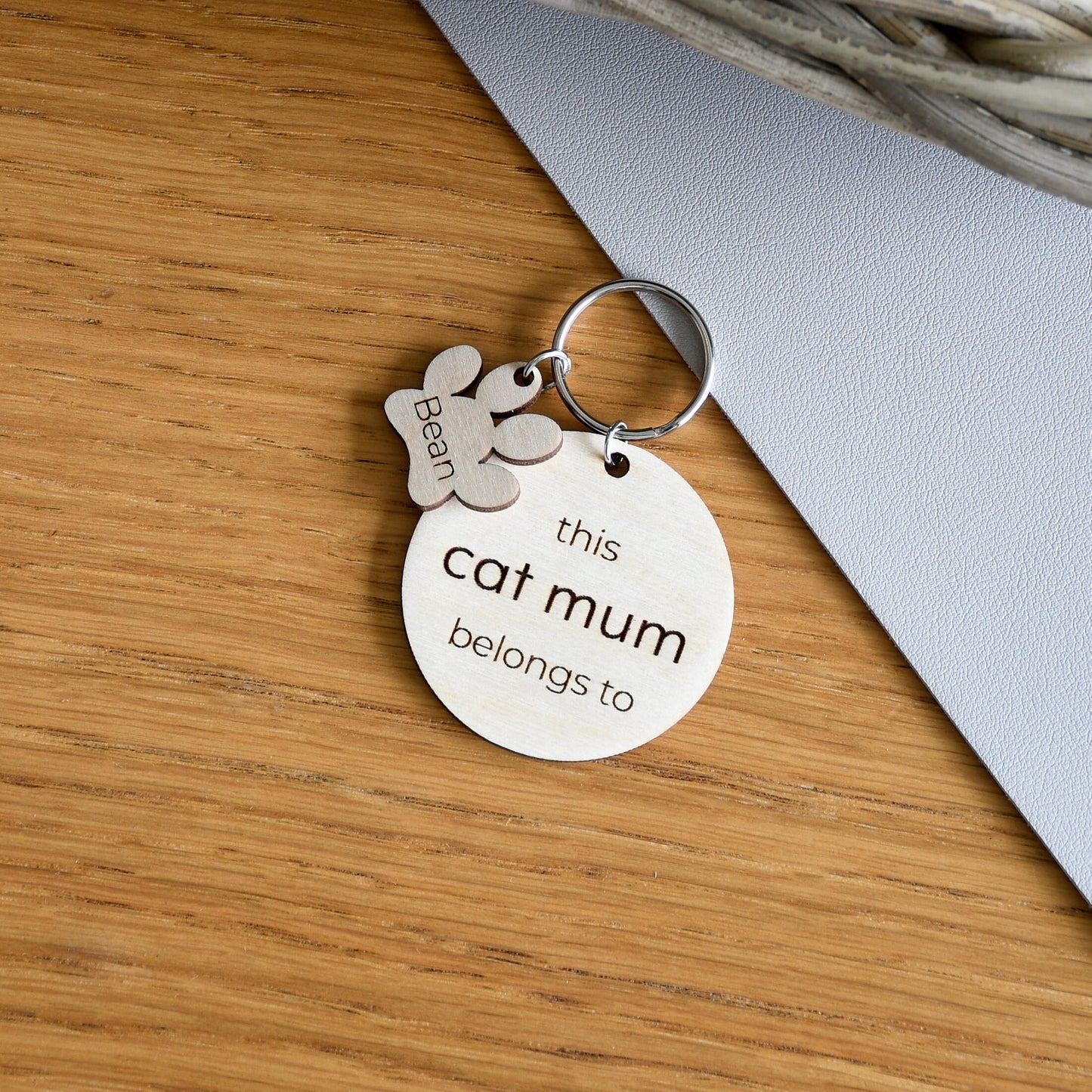 Cat Mum Personalised Keyring